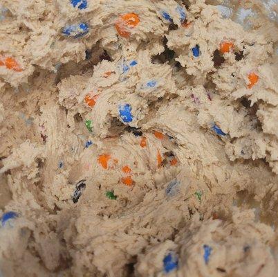 M&M flavored edible cookie dough