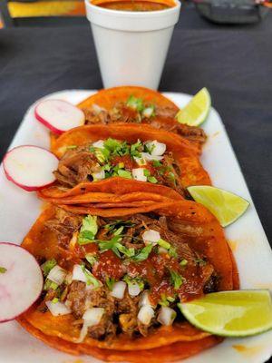 Tacos de Birria. Red Tacos. Beef stew. Mexican Food