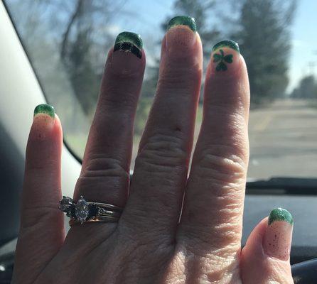 Nails were too cute for St. Patrick's Day!