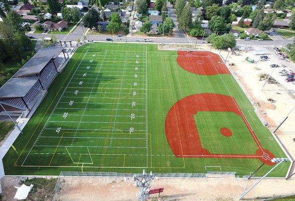 The beautiful football/baseball field.