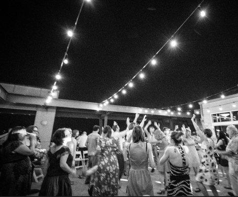 Patio at Night with Bistro Lights