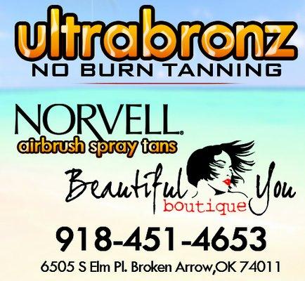 No Burn Tanning and custom airbrushed spray tans.