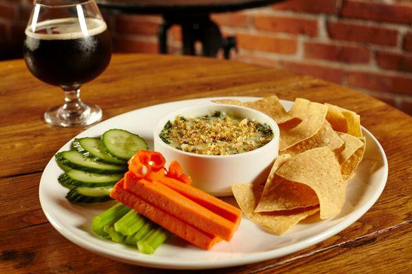 Three Cheese Spinach & Artichoke Dip