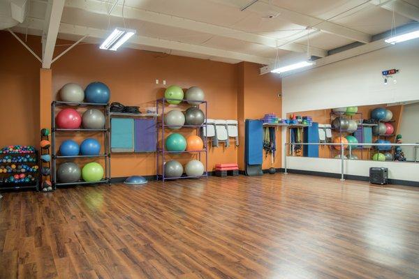 Our Functional Room is used for our classes and training. It is also available for members as extra space and equipment to exercise!