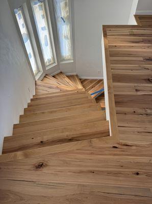 Hickory floor on stairs