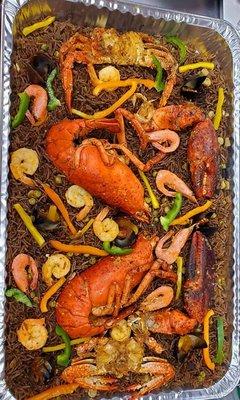 Black seafood rice