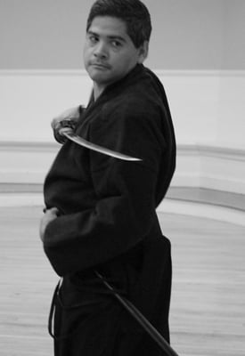 Traditional sword training at Hingham Karate.