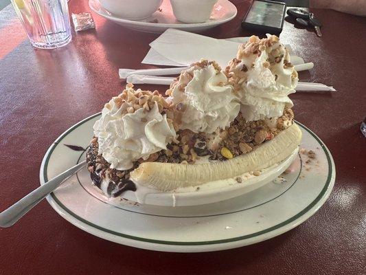 Banana split M&M's and Butterfinger