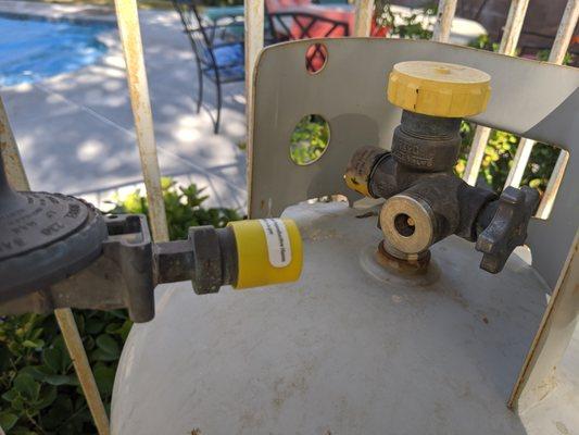 Amerigas capped a tank they don't even own. They also broke into private property through a locked gate, marked with "No Trespassing"