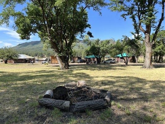 Fire pit, cabins, RV spots, view