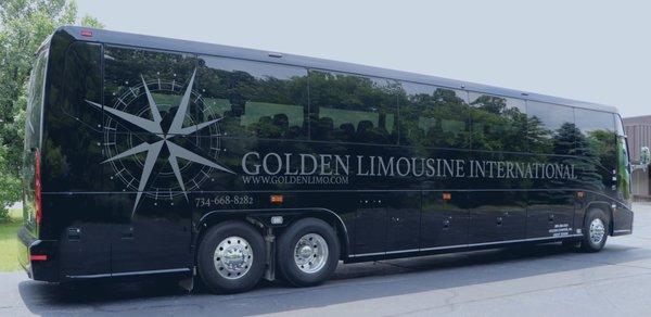 Golden Black Charter Coach Bus