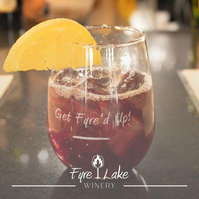 Raspberry Sangria made with our Touch of Tiff wine!