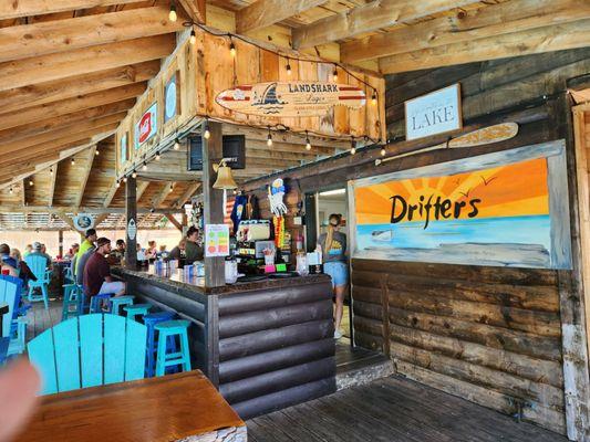 Great vibe walking into Drifters from the marina