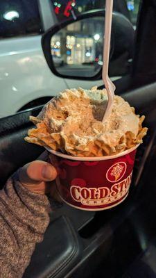 Classic cookie dough with waffle cone