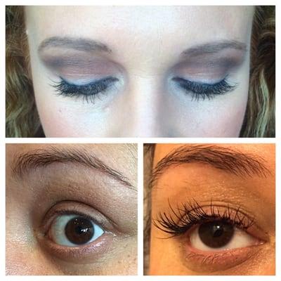 Lash extensions; Before and After