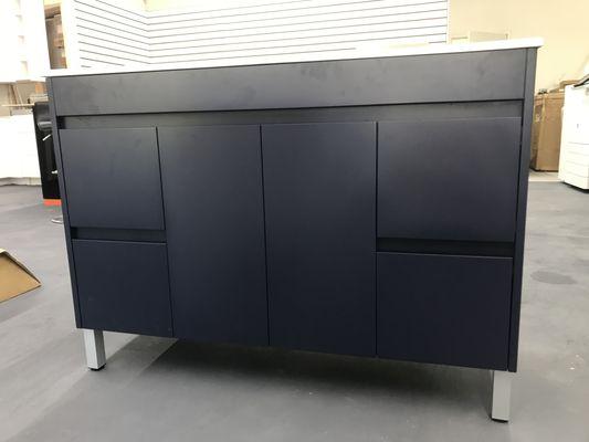 48" Blue PVC Open Box Vanity