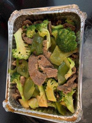 Pepper steak with broccoli