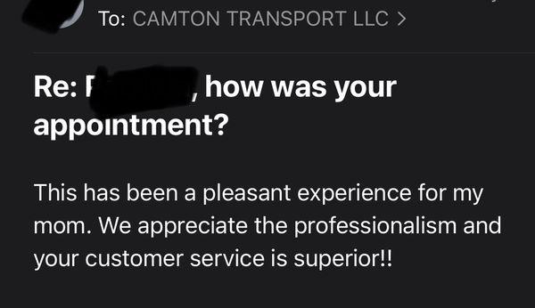 What are our customers saying about CamTon Transport?