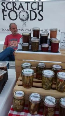 Veggies, jams and proprietor