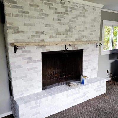 Fireplace white wash