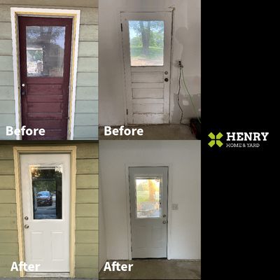 An exterior door installation.