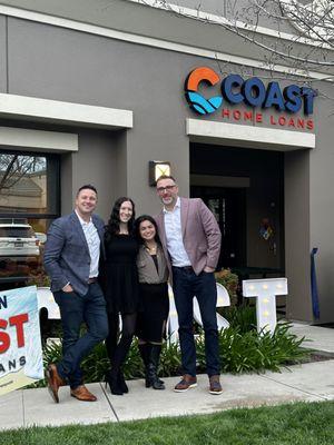 President Blake Eagal, Vice President Josh Holman, Branch Manager Maegan Montero & Branch Admin Ashley Martinez on Opening Night