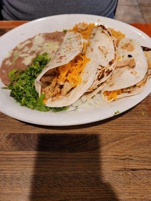 Chicken taco plate