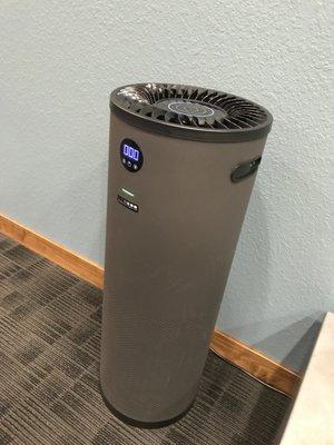 Surgical grade air purifiers in waiting room and every dental rooom