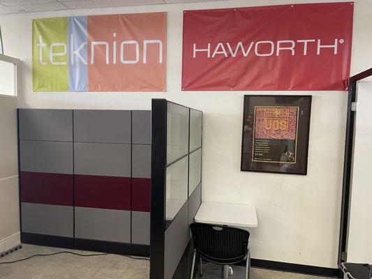 Teknion and Haworth are some of the brands that we carry