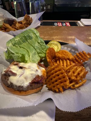 Bacon Cheeseburger with Waffle fries