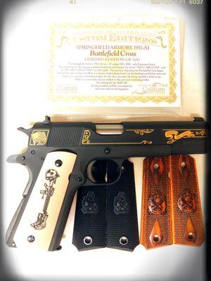 Springfield Armory 1911 A1 "Battlefield Cross" Custom Edition 1 or 500. "Many Are Gone. None Are Forgotten."  Thanks Henry!