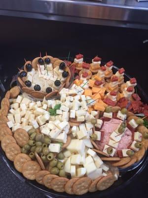 Mountain of cheese and crackers