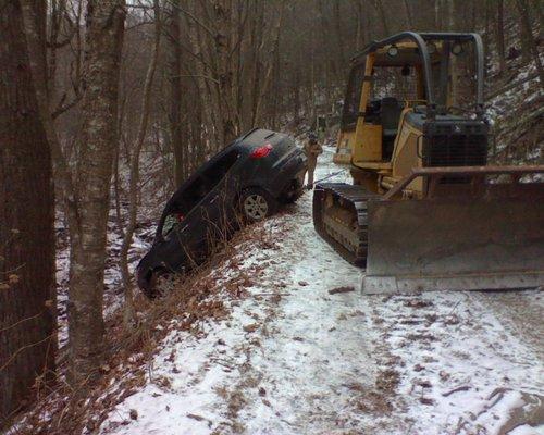 Off road recovery with dozer