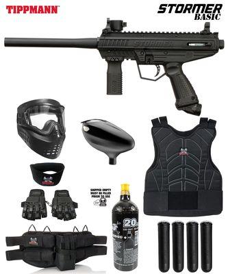 PaintallDeals.com Tippman Stormer Elite Paintball Starter Package with 20 oz Co2 tank, primo loader, Gloves Chest and Neck protector, Mask