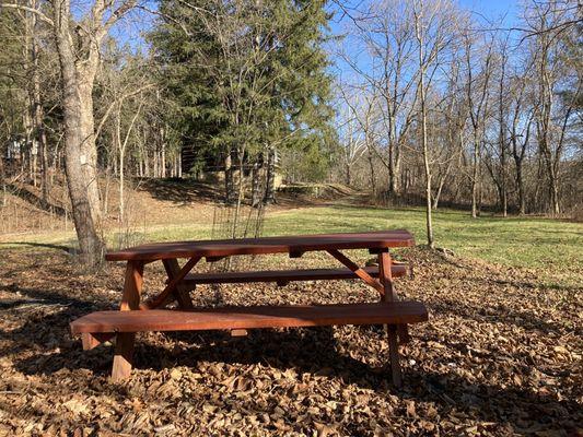 Picnic area below the house . . .