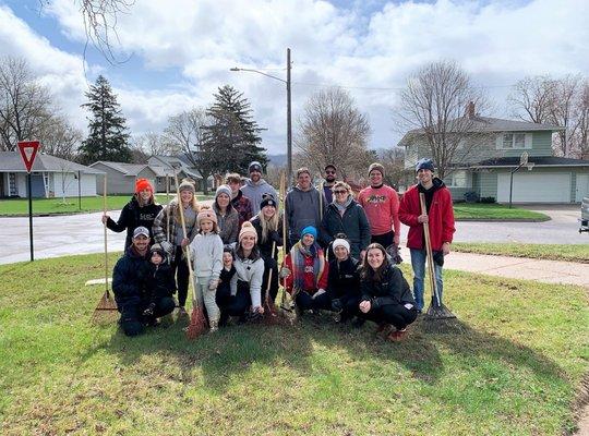 One portion of our annual Neighbor's Day raking crew for the 2023 season! We love being able to volunteer and help out our community.