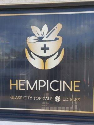 Glass City Topicals & Edibles Window Advertising at CBD 4 REAL