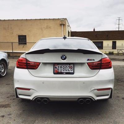 BMW M4 custom carbon fiber spoiler