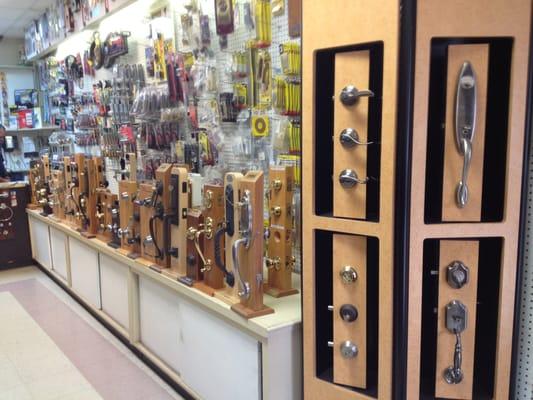 Wide assortment of door hardware and parts in stock