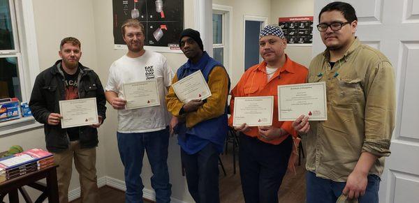 This is another photo of students who have completed the course at Griffin's Industrial Welding School