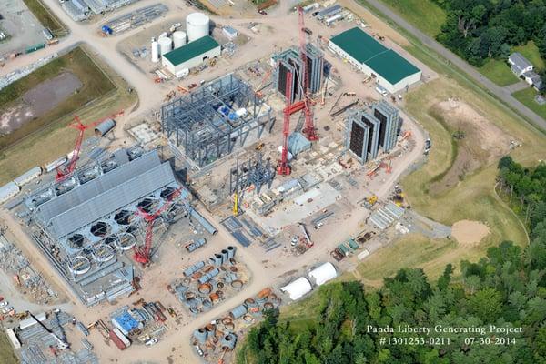 Aerial photo re monthly construction progress - a 30 month project near Bradford, NY