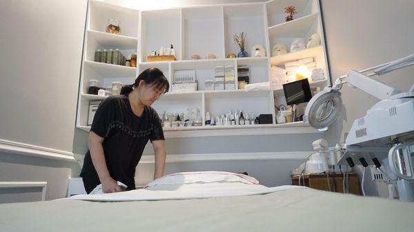 Facial and massage room