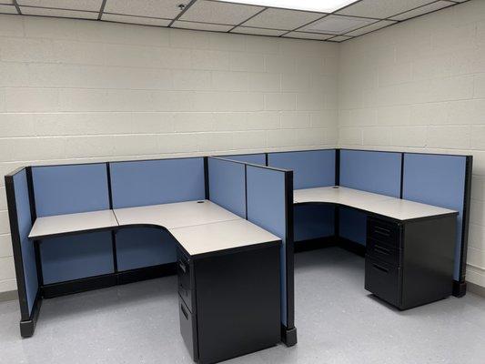 L desk cubicles