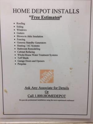 Services the Home Depot provides