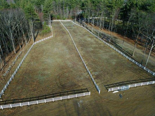 Over 2000' of vinyl 4 rail fencing for horses