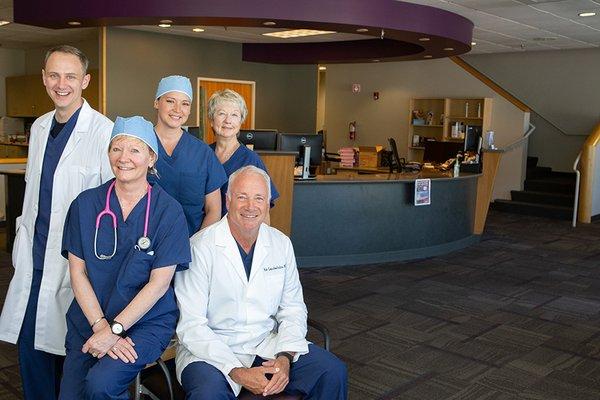 Dr. Landerholm and Dr. VanderWel with some of our wonderful Surgery Center Staff