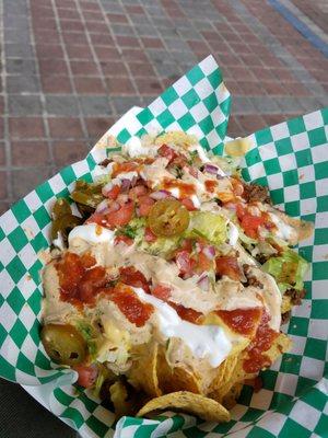 Loaded Beef nachos... it was everything i wanted from loaded nachos! (Except not house made tortillas)