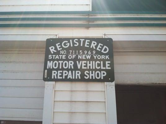 Registered Motor Vehicle Repair Shop in the State of New York.