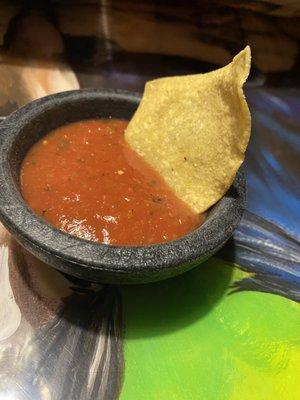 Delicious salsa , so fresh and flavorful