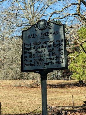 Ralf Freeman Historical Marker, Wadesboro